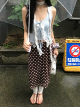 Cocoa Dot Vintage Midi Skirt