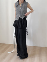 Frill Wrap Nylon Wide Pants