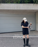 【MADE】Nylon Shirt Mini Dress