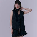 クラシックストライプシングルベストジャケット (BLACK)