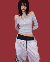 layer sagging trek wide pants (2color)