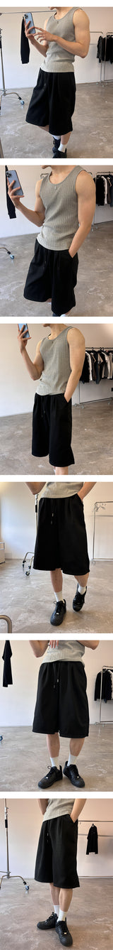 [Unisex] バミューダスウェットパンツ(2color)