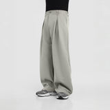 HIERARCHY STUDIOS Unruled - Ash Grey Tuck Slacks Trousers