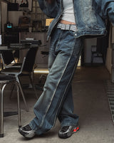 オーシャンウォッシングサイドカットデニムパンツ