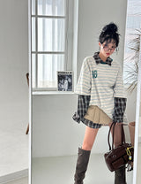 Lucky striped oversized fit short-sleeved T-shirt