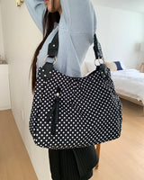Lermin Dot Stud Big Shoulder Bag