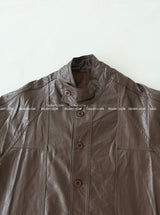 Glossy Leather Safari Half Jacket