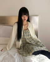 Aera Frill Check Sleeveless Dress