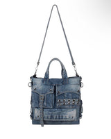 WASH-DENIM SHOULDER BAG (Blue)