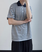 パヴェルストライプカラーショートスリーブTシャツ