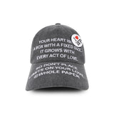TEXT BALL CAP (CHARCOAL)