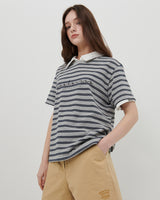 STRIPE LOGO T-SHIRT [GRAY]