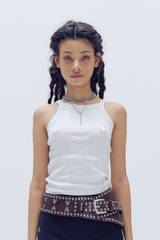 PIERCED SLEEVELESS TEE