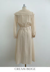 Hes Sailor Tie Flare Long One Piece