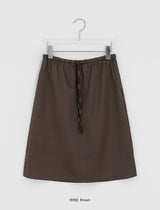 Lahin Satin Banding Layered Midi Skirt