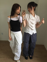 Nylon wrap skirt pants (2color)