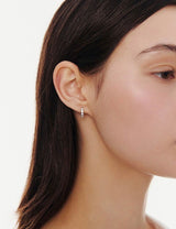 26SS★ Essence Silver (W) Tennis One-Touch Earrings XS