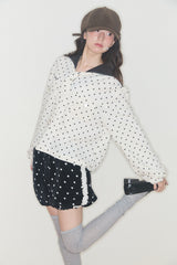 POLKA STAR PATCH SAILOR BLOUSE (IVORY)