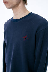 SIGNATURE LOGO WAFFLE L/S TEE (NAVY)