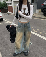 サイドビンテージデニムパンツ