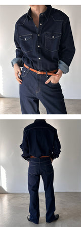 [S/S] ノンペイドストレートデニムパンツ