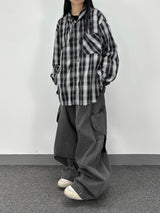 vely gingham hooded shirt