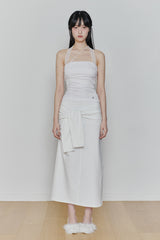 ANGEL SHIRRING TOP white