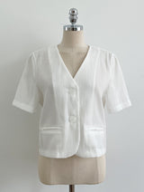 Koren V-neck Linen Short Sleeve Jacket