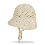 VA Curved Oval Metal Knit Punching Bonnet Hat / Beige