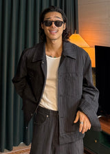 Stripe Trucker Denim Jacket 2COLOR