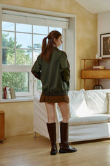 ARI PEACH FLEECE JERSEY TRACK TOP / KHAKI
