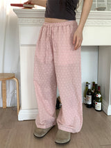 RIBBON PUNCHING WIDE PANTS (3C)