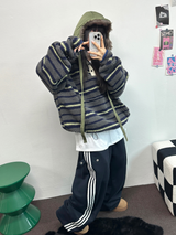 FLEECE❤TRACK LINE 3 LINE LONG PANTS ❤🖤🤍💙🩶5COLOR