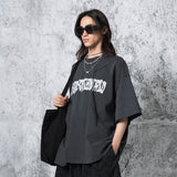 カッティングロゴオーバーサイズフィットTシャツ (DARK GRAY)