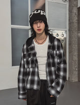Philly loose fit checked hoodie jacket