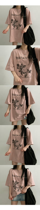 Rose short-sleeved T-shirt