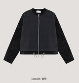 [F/W] Velvet crop padding cardigan(2color)