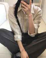Meffin Stripe Loose Fit Cotton Shirt