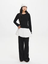 LACE ROUND NECK T-SHIRT