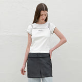 (T-7039)LAYLA PICOT STITCH SLIM TEE