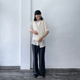 Textured Wide-Leg Trousers
