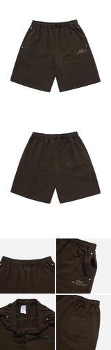 24FW UPSIDE DOWN BASIC LOGO SHORT PANTS BROWN