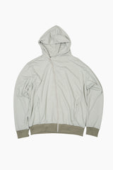 City stripe unbalance hood zip-up