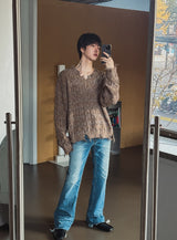 25FW★ [LANARCH] Frayline Bootcut Denim