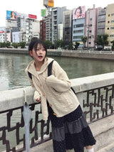 Moel Check Dot Tiered Midi Skirt