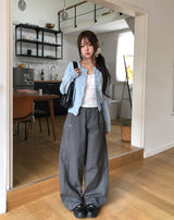 Teak Rivet Pocket Balloon Cotton Pants