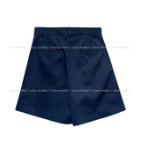 pintuck wide cotton half pants