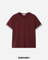 デュエット クロップ ロールアップ ショートスリーブ Tシャツ