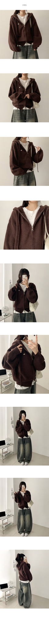 Flo Pendant Loose Fit Knit Hooded Zip-Up