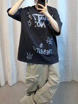 ホワッツノーピグメントストライプTシャツ